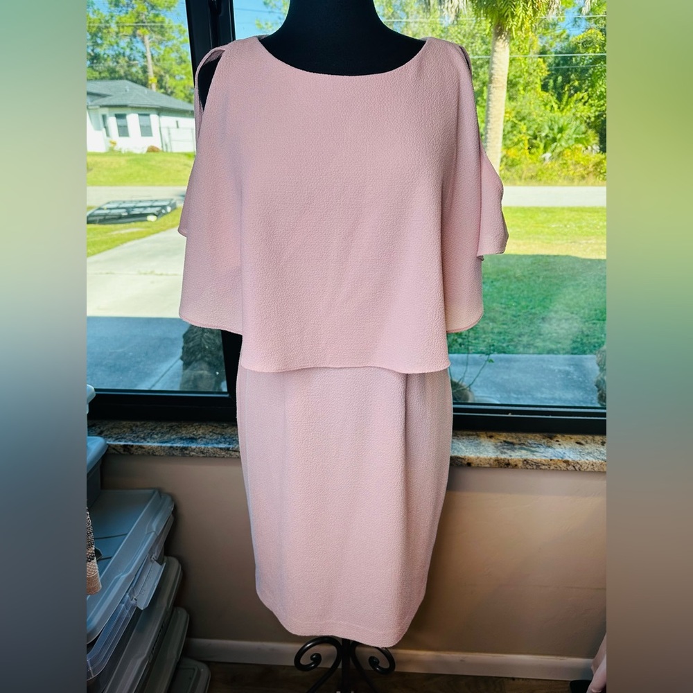 Antonio Melani Blush Pink Dolman Top Sheath Dress Sundress Party Wedding Size 10